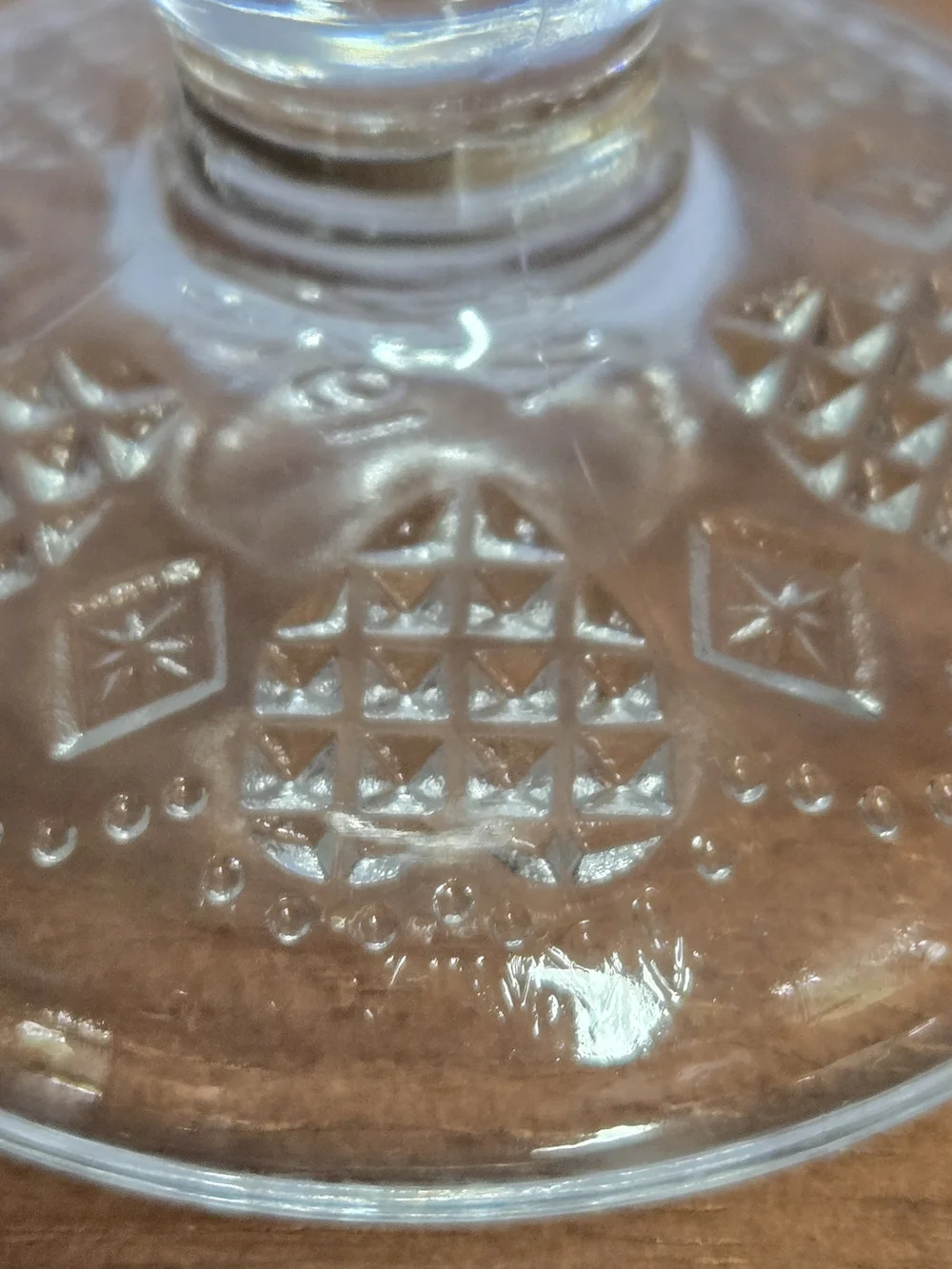 1978 Fostoria Avon Hearts And Diamonds Clear Pressed Glass Goblet Wine Glass